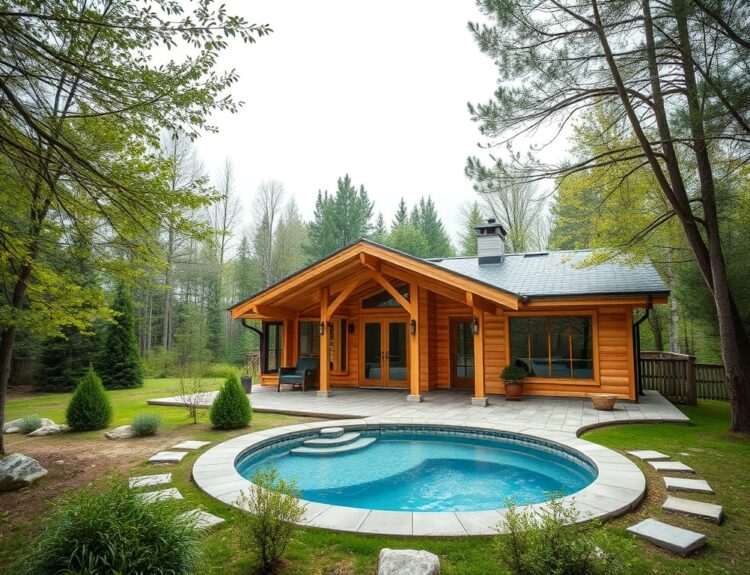 vikmetal.ru | Проект дома из клееного бруса с сауной